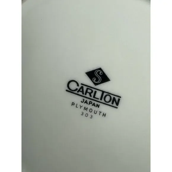 6 Carlton Japan 303 Plymouth White Embossed Silver Trim Bread & Butter Plates - Picture 3 of 4